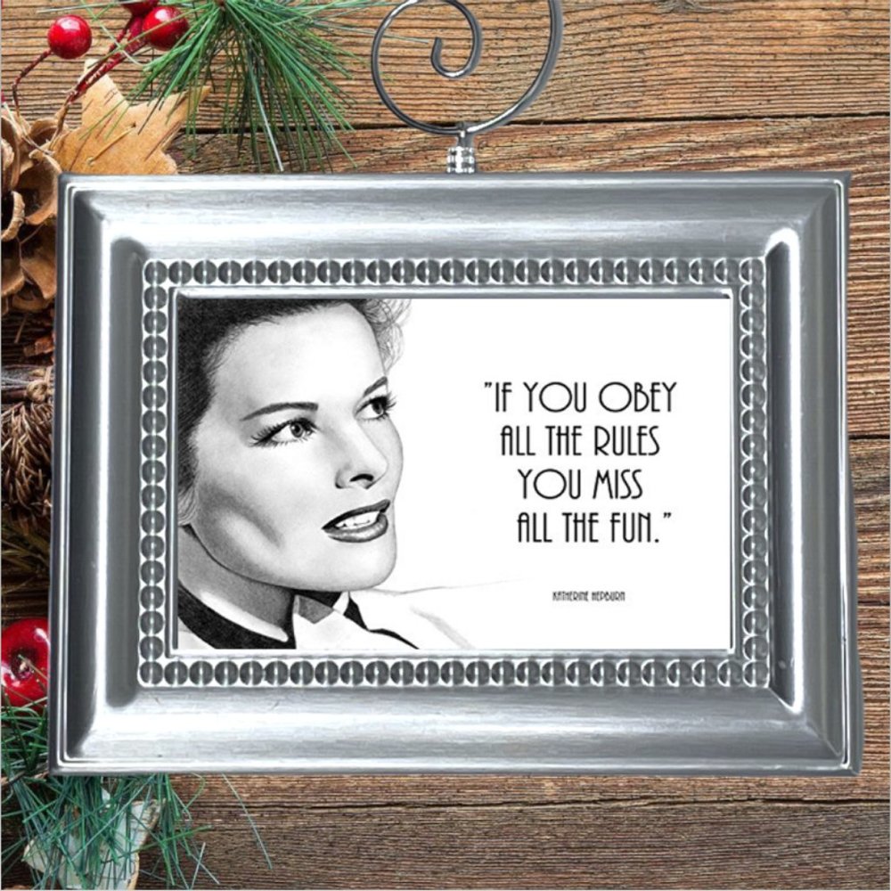 Katharine Hepburn Quote Retro Nostalgic Christmas Tree Ornament